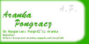 aranka pongracz business card